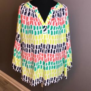 Crown & Ivy Bold Bright Multicolor Top